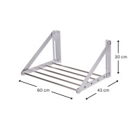 ราคา PFH ราวตากผ้าติดผนังพับได้ 50-70 cm 5 ราวตาก ราวสแตนเลส 304 60 cm 5 ราวตาก (12254283)