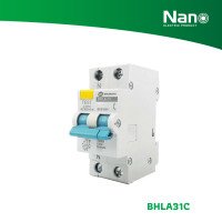 ราคา NANO เซอร์กิตเบรกเกอร์กันดูด RCBO 2 Pole 6kA (1 ชิ้น/กล่อง) รุ่น BHLA31C 16A BHLA31C16 (12254143)