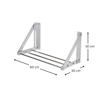 ราคา PFH ราวตากผ้าติดผนังพับได้ 60-70 cm 3 ราวตาก ราวสแตนเลส 304 60 cm 3 ราวตาก (12254319)