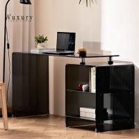 ราคา Wuxury Furniture โต๊ะทำงานกระจกนิรภัย tempered glass โต๊ะคอมพิวเตอร์ โต๊ะminimal ของแต่งบ้าน เฟอร์นิเจอร์มินิมอล ส่งฟรี ดำ กว้าง 160 cm (12254512)