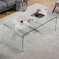 ราคา Wuxury Furniture โต๊ะกลางโซฟากระจกนิรภัย tempered glass สีใส โต๊ะกลางมินิมอล โต๊ะกาแฟ ส่งฟรี 100*40 (12276752)