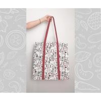 ราคา กระเป๋าผ้าพิมพ์ลาย JUMBO ขาวสายแดง (12278809)