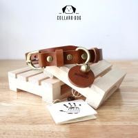 ราคา Collarodog ปลอกคอสุนัข แมว หนังแท้อิตาลี สลักชื่อ Italian leather รุ่นหัวเข็มขัด Standard น้ำตาลอ่อน L (12283852)