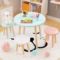 ราคา All_aboutkidz ชุดโต๊ะทรงกลมเขียนหนังสือสำหรับเด็ก + เก้าอี้ 1 ตัว ชุดโต๊ะสี blue (12285148)