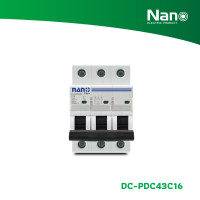 ราคา NANO เซอร์กิตเบรกเกอร์ NANO PLUS 10kA DC 3P 750V (1 ชิ้น/กล่อง) รุ่น DC-PDC43 16A DC-PDC43C16 (12282246)