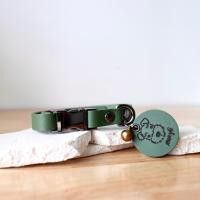 ราคา Collarodog ปลอกคอสุนัข ปลอกคอแมว หนังแท้สลักชื่อ รุ่นหัวล็อค Rocky เขียว L 15.5-24นิ้ว (12283996)