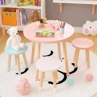 ราคา All_aboutkidz ชุดโต๊ะทรงกลมเขียนหนังสือสำหรับเด็ก + เก้าอี้ 1 ตัว ชุดโต๊ะสี pink (12285149)