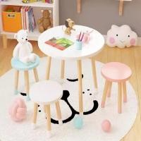 ราคา All_aboutkidz ชุดโต๊ะทรงกลมเขียนหนังสือสำหรับเด็ก + เก้าอี้ 1 ตัว ชุดโต๊ะสี white (12285150)