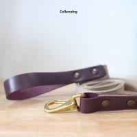 ราคา Collarodog สายจูงสุนัขใหญ่ หนังวัวแท้พรีเมียม 2.5ซม.ตัวคล้องทองเหลือง ผ้ากรม 1.8 เมตร ม่วง (12284055)