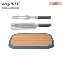 ราคา berghoff ชุดมีดหั่นอาหารสแตนเลสสตีลเคลือบ non-stick 2 ชิ้นพร้อมเขียงไผ่ รุ่น leo สีเทา 3950195 (12250440)
