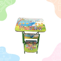 ราคา เอ็นดูช็อป (NDo Shop) ชุดโต๊ะเก้าอี้เขียนหนังสือเหล็กพับได้ ขนาด 40x60cm. เขียว (12294751)