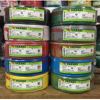 ราคา สายไฟ THW 1 sq.mm. (IV) ยาซากิ YAZAKI 100 เมตร สายแข็ง แกนเดียว ทองแดง มี 10 สี น้ำเงิน (12302727)