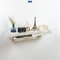 ราคา FASTTECT ชั้นวางของติดผนัง มินิมอล 2 ลิ้นชัก กว้าง 24 x ยาว 100 ซม. หินอ่อนครีม (12311772)