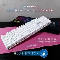 ราคา Tengu คีย์บอร์ดเกมมิ่ง KURAMA RGB Mechanical Keyboard 100% (Red Switch/Blue Switch) คีย์บอร์ดไทย Blue Switch-White (12336632)
