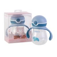 ราคา Pump Nom Happy Camera แก้วหัดดื่มหลอดเด้ง Baby Training Cup step 3 สำหรับเด็ก 6 เดือนขึ้นไป กดปุ่ม *ช้าง-สีฟ้า (12304180)