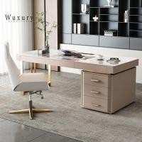 ราคา Wuxury Furniture โต๊ะทำงาน luxury โต๊ะผู้บริหาร โต๊ะสำนักงาน โต๊ะคอมพิวเตอร์ TOPหินสวยหรู มีปลั๊กไฟในตัว ส่งฟรี รุ่นกว้าง 140 cm (12322677)