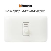 ราคา bticino รุ่น magic advance ชุด สวิตช์หรี่ไฟ 1 ตัว พร้อม ฝาครอบ สีขาว บิทิชิโน (12305118)