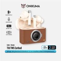 ราคา ONIKUMA T18 TWS Gaming Earbuds หูฟังบลูทูธ 5.3 หูฟังไร้สาย True Wireless ไมค์คู่เสียงชัด ตัดเสียงรบกวน บอดี้กล้อง น่ารัก #Qoomart Brown (12330217)