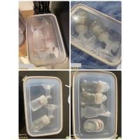 ราคา Pump Nom Happy กล่องเก็บชุดกรวยปั๊มนม พร้อมฝาล็อค กันกลิ่น กันฝุ่นได้ แบบหูหิ้ว double lock / แบบฝาปิด กล่อง DL 9ซม.ขอบครีม (12301962)