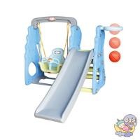 ราคา Babi Goods ชิงช้าสไลด์เดอร์พร้อมแป้นบาสไดโนเสาร์ Park Set Dinosaur Happy Box ฟ้า (12346538)