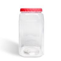 ราคา INNOPACK โหลพลาสติกทรงเหลี่ยมใหญ่ ฝาแบน โหล PET ขนาด 3000ml. แพ็ค 12 ชิ้น สีแดง (12310720)