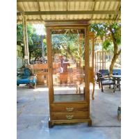 ราคา ตู้โบราณ-ตู้พัดยศ แบบกระจก 4 ด้าน สีเสี้ยนดำ (12316112)