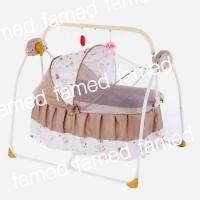 ราคา Famedเปลไกวไฟฟ้า เปลโยกเด็ก มีเสียงดนตรี เชื่อมต่อบลูทูธ น้ำตาล (12337949)