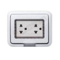 ราคา BTicino ชุดฝาครอบกันน้ำ | เต้ารับคู่ 3ขา มีม่านนิรภัย สีเทา Idrobox IP55+Duplex Socket 3 Module Grey Color 25603+AM5025DWT (12305201)