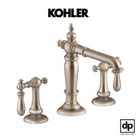 ราคา KOHLER หัวก๊อกผสมอ่างล้างหน้าเซ็นเตอร์ 8" ปากก๊อก-คอลัม รุ่น Artifacts มือบิดแบบคันสวิง สีบรอนซ์ปัดลาย (12313887)