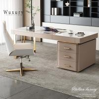 ราคา Wuxury Furniture โต๊ะทำงาน luxury โต๊ะผู้บริหาร โต๊ะสำนักงาน โต๊ะคอมพิวเตอร์ TOPหินสวยหรู มีปลั๊กไฟในตัว ส่งฟรี รุ่นกว้าง 180 cm (12322679)