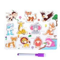 ราคา Todds & Kids Toys จิ๊กซอว์หมุดไม้ + กระดานไวท์บอร์ดเเละปากกาหัวลบได้ สัตว์ป่า (12337542)