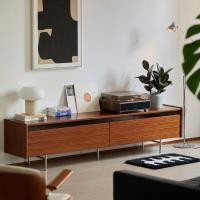 ราคา Middle Room ชั้นวางทีวีย้อนยุคสไตล์เกาหลี รุ่น md-182 โทนสีเข้มหรูหรา หน้าบานตู้เปิดลงได้ ทำให้มีช่องเก็บของขนาดใหญ่ 210cm (12333794)