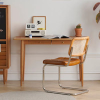 ราคา Middle Room โต๊ะทำงานไม้เชอร์รี่สไตล์เกาหลี รุ่น md-099 ขาโต๊ะมนกลมน่ารัก มินิมอลเกาใจ 120cm (12316555)