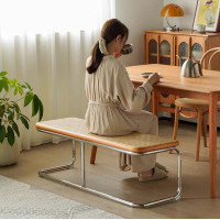 ราคา Middle Room ม้านั่งยาวหวายชิคๆสไตล์เกาหลี รุ่น md-114 เรียบง่ายกับความอบอุ่นของสีไม้เชอร์รี่และสแตนเลสตัวยู ม้านั่งยาว (12316841)