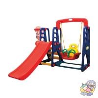 ราคา Babi Goods ชิงช้าสไลด์เดอร์พร้อมแป้นบาส Park Set Happy Box แดง (12346544)