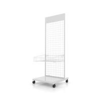 ราคา Kefva สแตนโชว์สินค้า มีล้อ รุ่นตะกร้า+แผ่นฐาน ขนาด 60x150 cm ตะแกรงแขวนของขาย ตาข่ายแขวน ชั้นแขวนโชว์สินค้า ชั้นแขวนฮุก สีขาว (12386104)