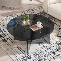 ราคา Wuxury Furniture โต๊ะกลางโซฟากระจก tempered glass โต๊ะกาแฟ โต๊ะกลม ส่งฟรี ดำ (12377338)
