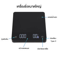 ราคา etzel เครื่องชั่งดิจิตอล coffee digital scale ตาชั่งกาแฟ 3kg/0.1g มีแผ่นซิลิโคนกันลื่น ชาร์จ usb type-c รุ่น ms-r30 pro (12381919)