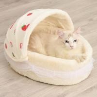 ราคา Cat Nest เปลแมวสไตล์เกาหลี รูปทรงเปลเด็ก ที่นอนแมว บ้านแมว โดมแมว ลายสตอเบอร์รี่ Size: M (12318375)