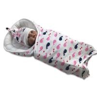 ราคา Palm&Pond ผ้าห่อตัวสำเร็จรูป เบาะอุ้มทารก 100% Cotton แถมหมวกเด็กอ่อน ปลาชมพู (12418018)