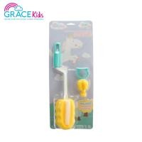 ราคา GRACEKIDS โคลเวอร์ แปรงล้างขวดนมฟองน้ำ พร้อมที่ล้างจุกนม ไม่ทำให้เกิดรอยขีดข่วน มีที่สำหรับแขวนเก็บ 1เซท ประกอบด้วย2ชิ้น สีเขียว (12389294)
