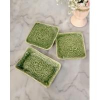 ราคา Araya Clay & Craft จานเซรามิคลายวินเทจ จานจัตุรัส (12366934)