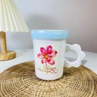 ราคา Dish.is.ceramics Flower mug แก้วมัค แก้วกาแฟ ลายดอกไม้ เนื้อเซรามิค เข้าเวฟได้ ชมพู (12375321)