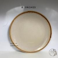 ราคา Dish.is.ceramics ชุดเซทจานชาม จาน ชาม แก้ว เนื้อเซรามิค สีขาว(โฮโลแกรม) จาน8นิ้ว (12375626)