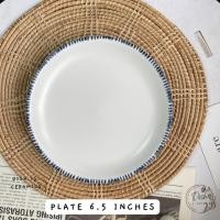 ราคา Dish.is.ceramics japanese dinner set เซทจานชามญี่ปุ่น จานสไตล์ญี่ปุ่น ชามสไตล์ญี่ปุ่น ขอบลายเส้นน้ำเงิน มีให้เลือก 5 แบบ จานแบ่ง6.5นิ้ว (12375687)