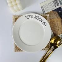 ราคา Dish.is.ceramics Alphabet collection จานมินิมอล จานตัวอักษร สีดำภาษาฝรั่งเศส สไตล์คาเฟ่ ขนาด8นิ้ว good morning (12375775)