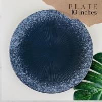 ราคา Dish.is.ceramics Black marble set ชุดเข้าเซ็ท จานชามสีดำขอบละอองขาว เลียนแบบหินอ่อนลายจุด จานลายเส้น 10” (12376067)