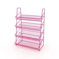 ราคา Kefva ชั้นตะแกรงวางสินค้า 3-4 ชั้น ชั้นวางบนเคาน์เตอร์ แบบขั้นบันได กว้าง 35-50 cm ชั้นวางน้ำหอม วางขนม ครีมซอง สีชมพู 19x50x50 (4 ชั้น) (12385143)