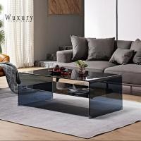 ราคา Wuxury Furniture โต๊ะกลางโซฟา tempered glass กันแตก โต๊ะกลางมินิมอล โต๊ะกระจกยาว ส่งฟรี 100*40*40 cm (12374117)