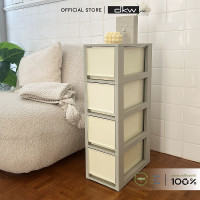 ราคา DKW ตู้ลิ้นชักหน้าแคบ 4 ชั้น รหัส HH-465/4 4 ชั้น HH-465/4 ขาวทึบ-กรอบเบจทึบ (12332335)